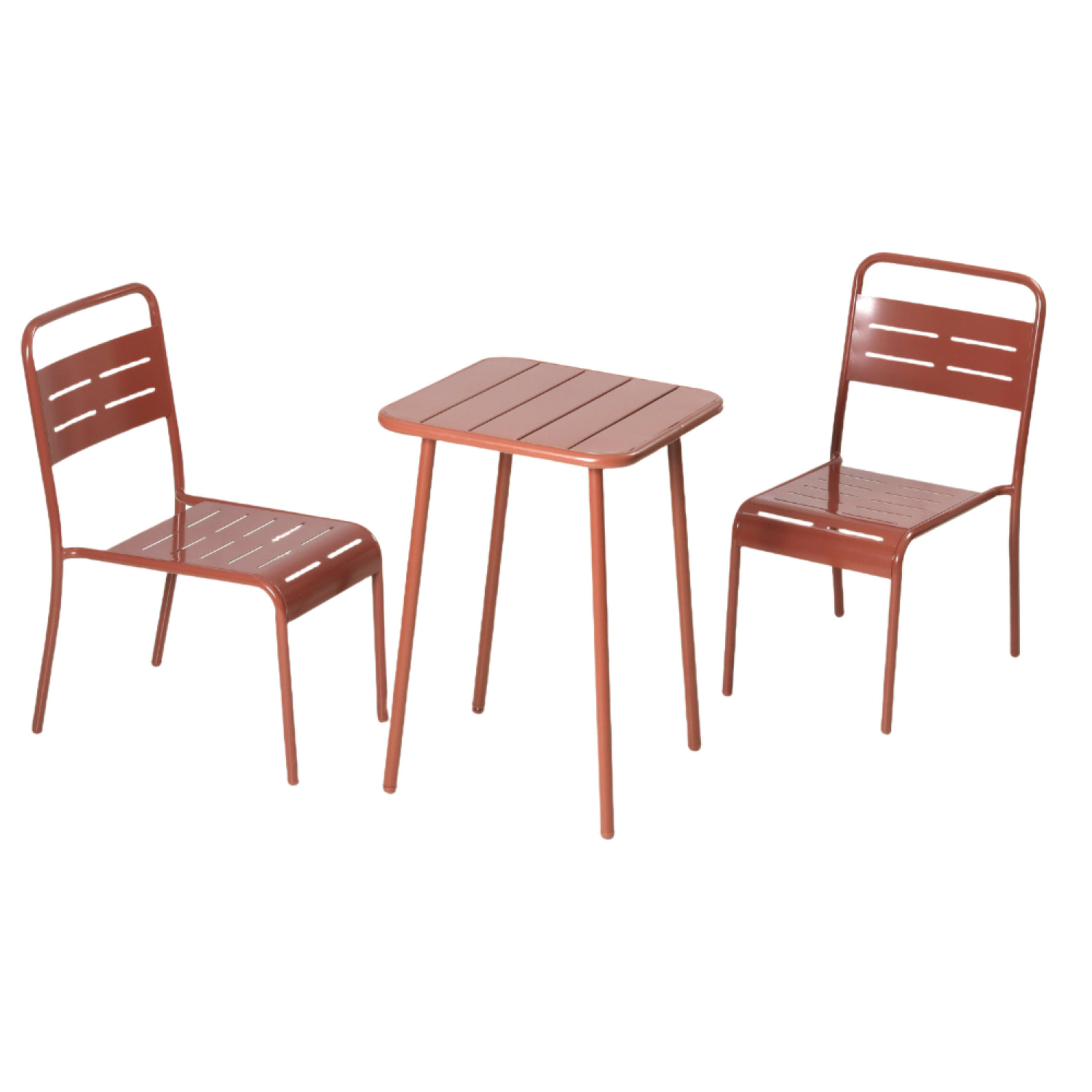 EVORA Table carrée 2 places 50x50cm terracotta