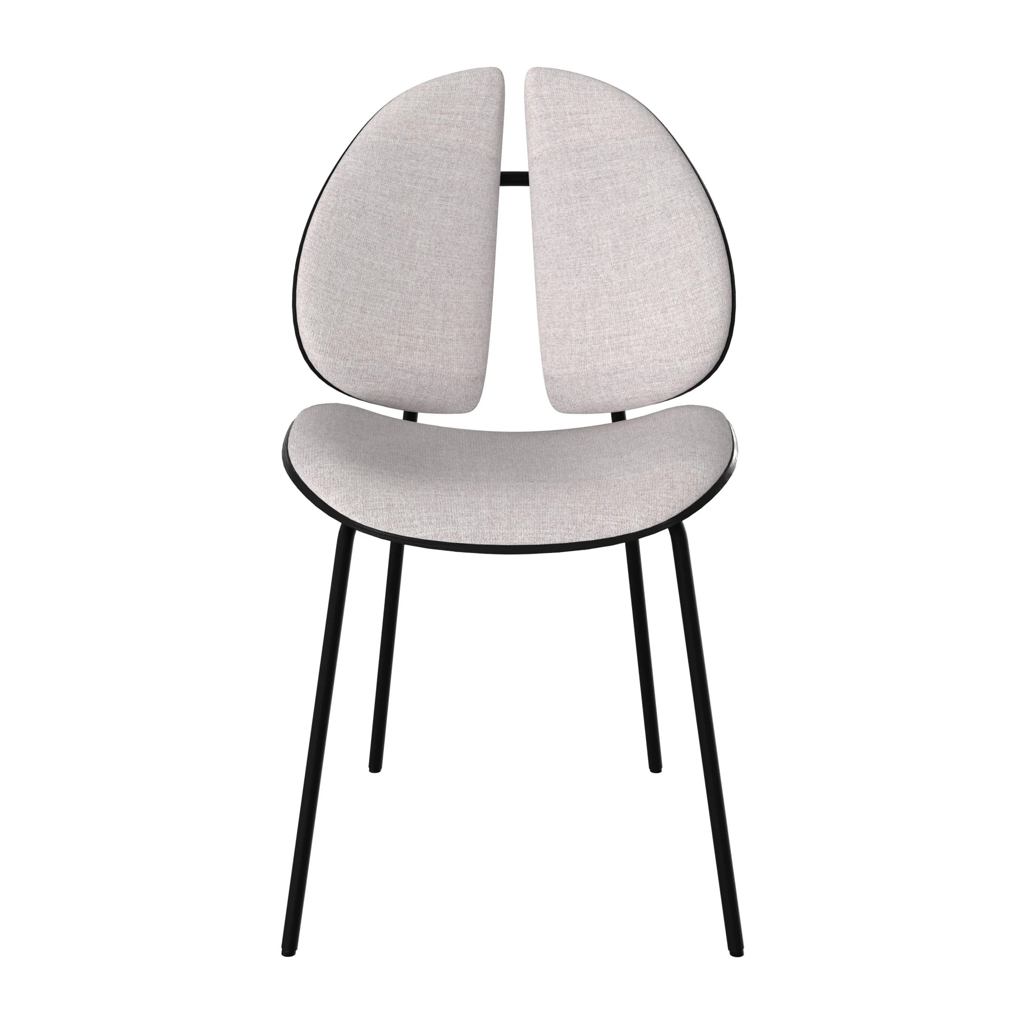 Chaise en tissu gris et bois noir - Coccinelle