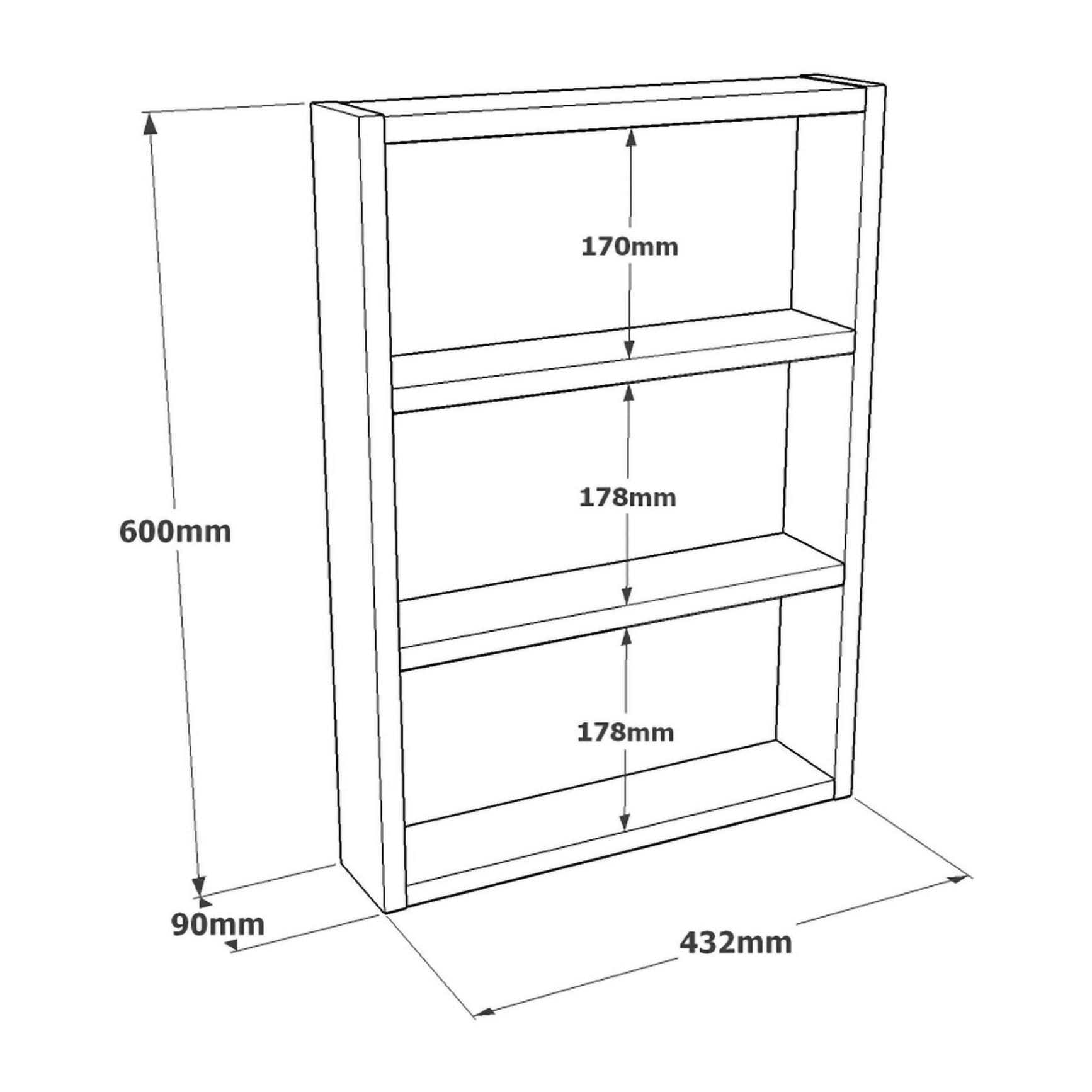 Mensola Dalbier, Scaffale, Ripiano a muro, Scaffalatura multiuso, 43x9h60 cm, Antracite