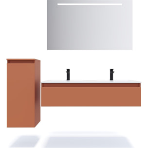 Meuble salle de bain double vasque 1 tiroir - HUDSON