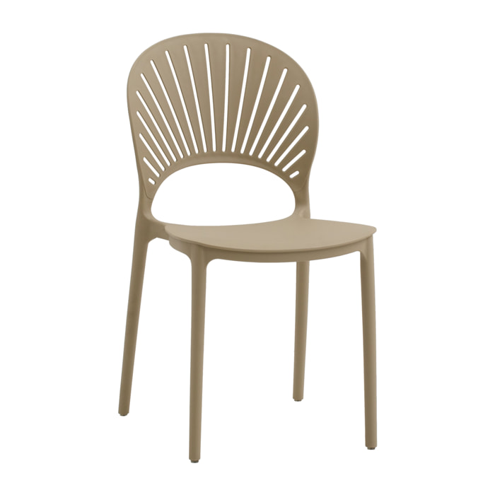set 2 sedie impilabili in polipropilene beige