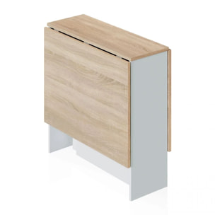 Mesa de comedor Nolix Blanco Artik (Blanco Mate) - Roble Canadian