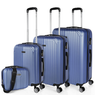 Juego De Maletas Rígidas Abs Itaca Sevron Azul Zafiro