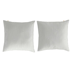 2 Fundas de almohada 50x50 cm verde ZAIDIN - 100% algodón -