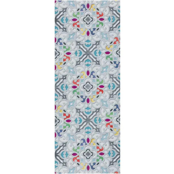 RICCI Alfombra lavable de cocina diseño bohemio multicolor, varias medidas disponibles.