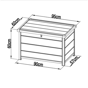 Coffre de jardin résine anthracite 350 L