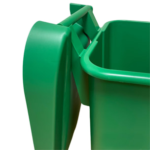 Contenedor - cubo de basura wellhome reciclo 110l, color verde cerrado con tapa, ideal para reciclaje de vidrio, con ruedas