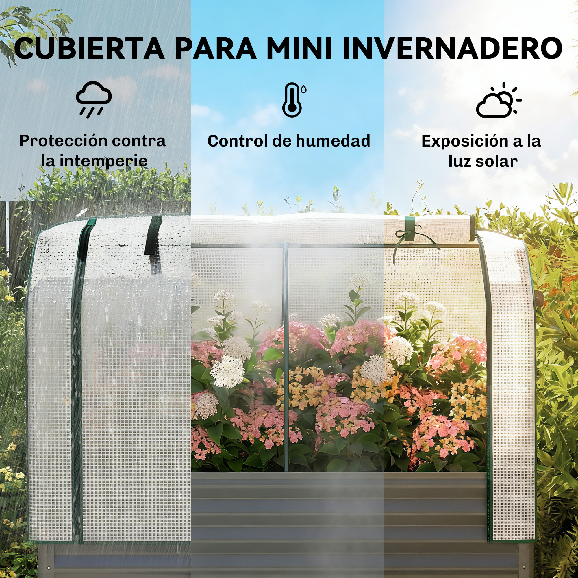 Huerto Urbano Elevado con Cubierta de Invernadero de 140 g/m² PE, Mesa de Cultivo de Metal Galvanizado con Estante Inferior y Forro para Cultivo, Plantas y Flores, 120x55x140 cm, Gris Oscuro