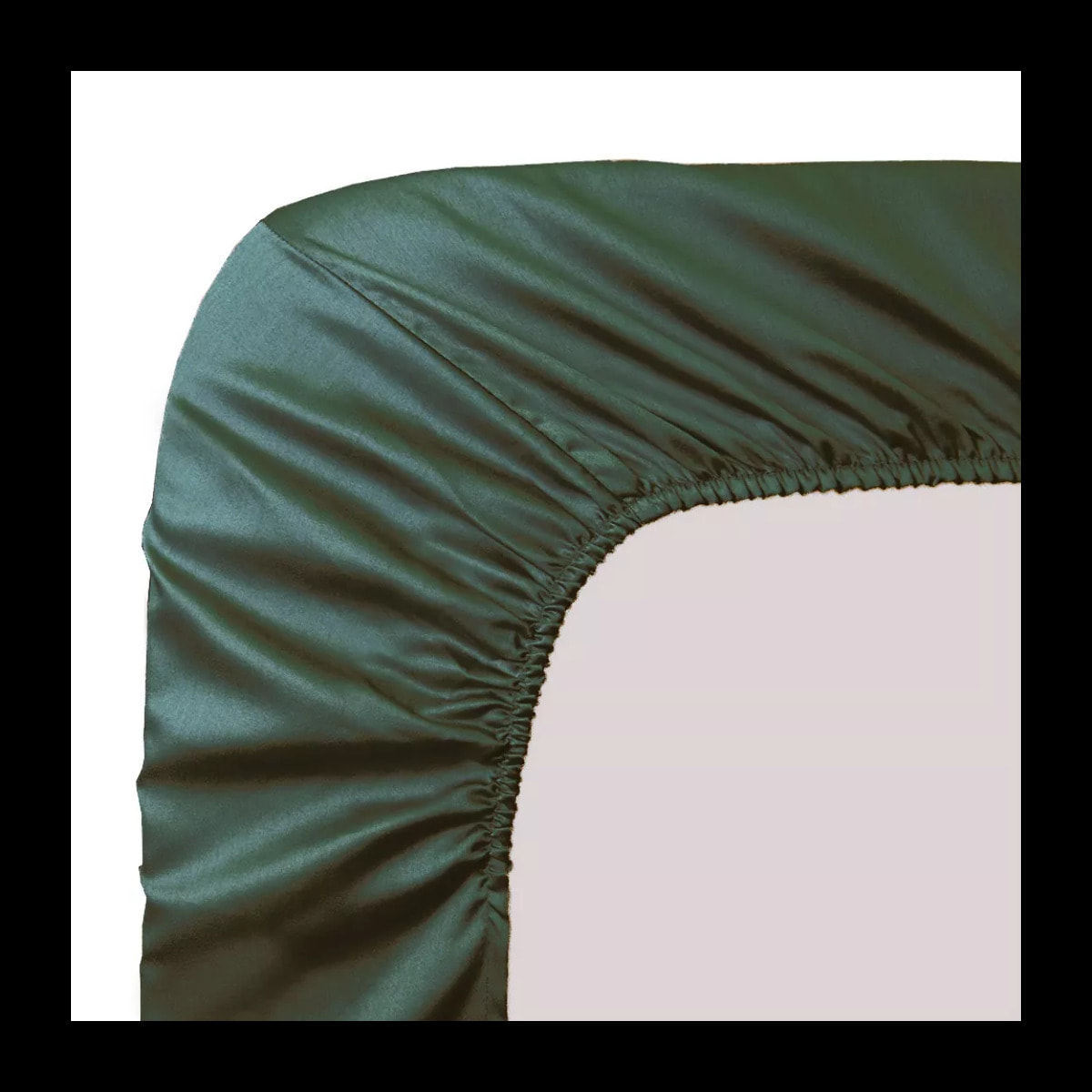 Drap housse b40 satin de coton uni vert Ava uni sauge