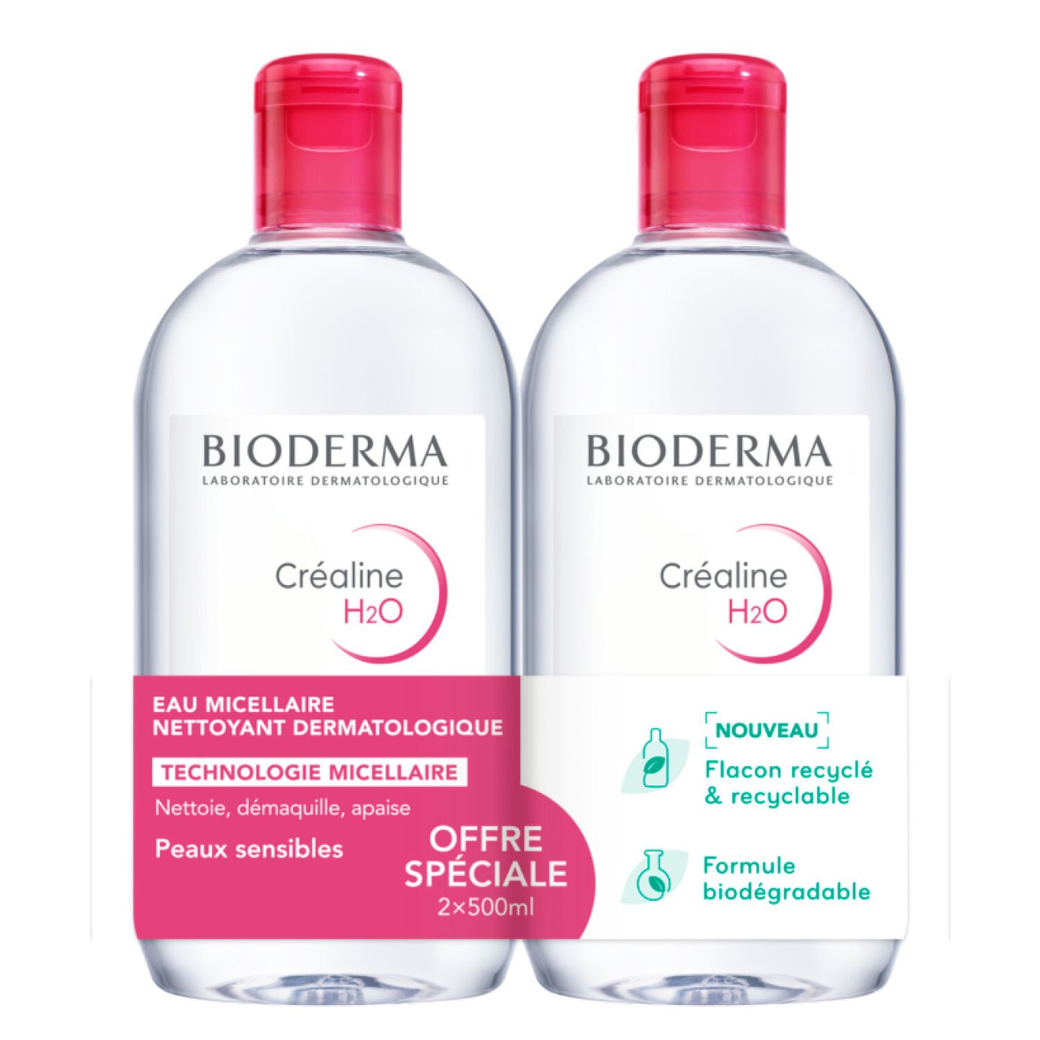 Créaline - Eau Micellaire Démaquillante 2x 500 ml