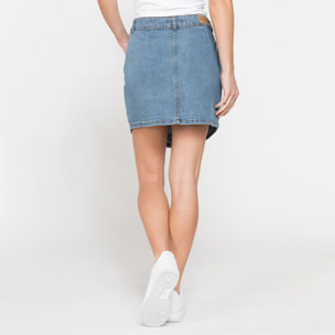 MINIGONNA ASIMMETRICA IN DENIM STRETCH 12oz