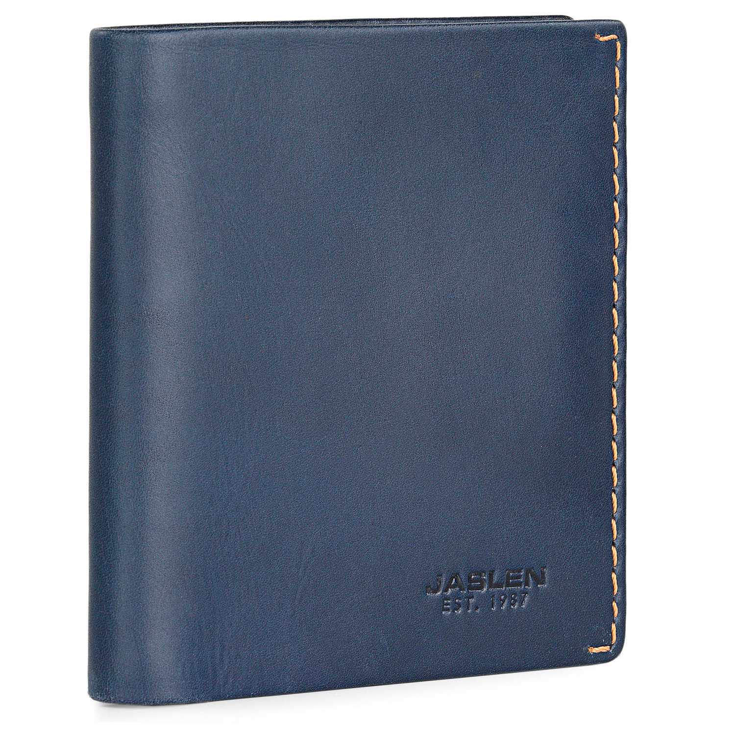 Cartera Hombre Piel Jaslen Lyon Azul Marino-Camel