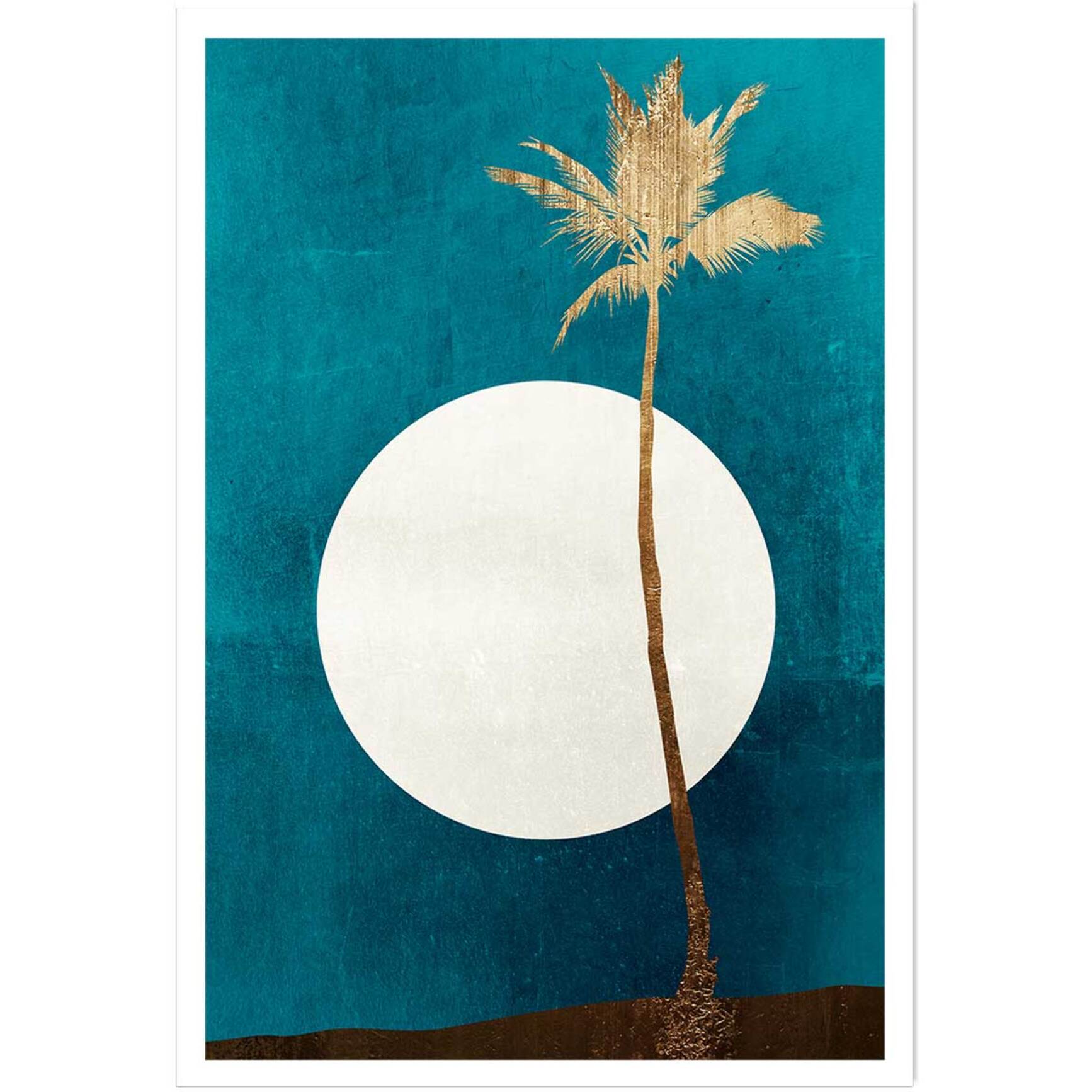 Poster cocotier sur fond bleu Affiche seule