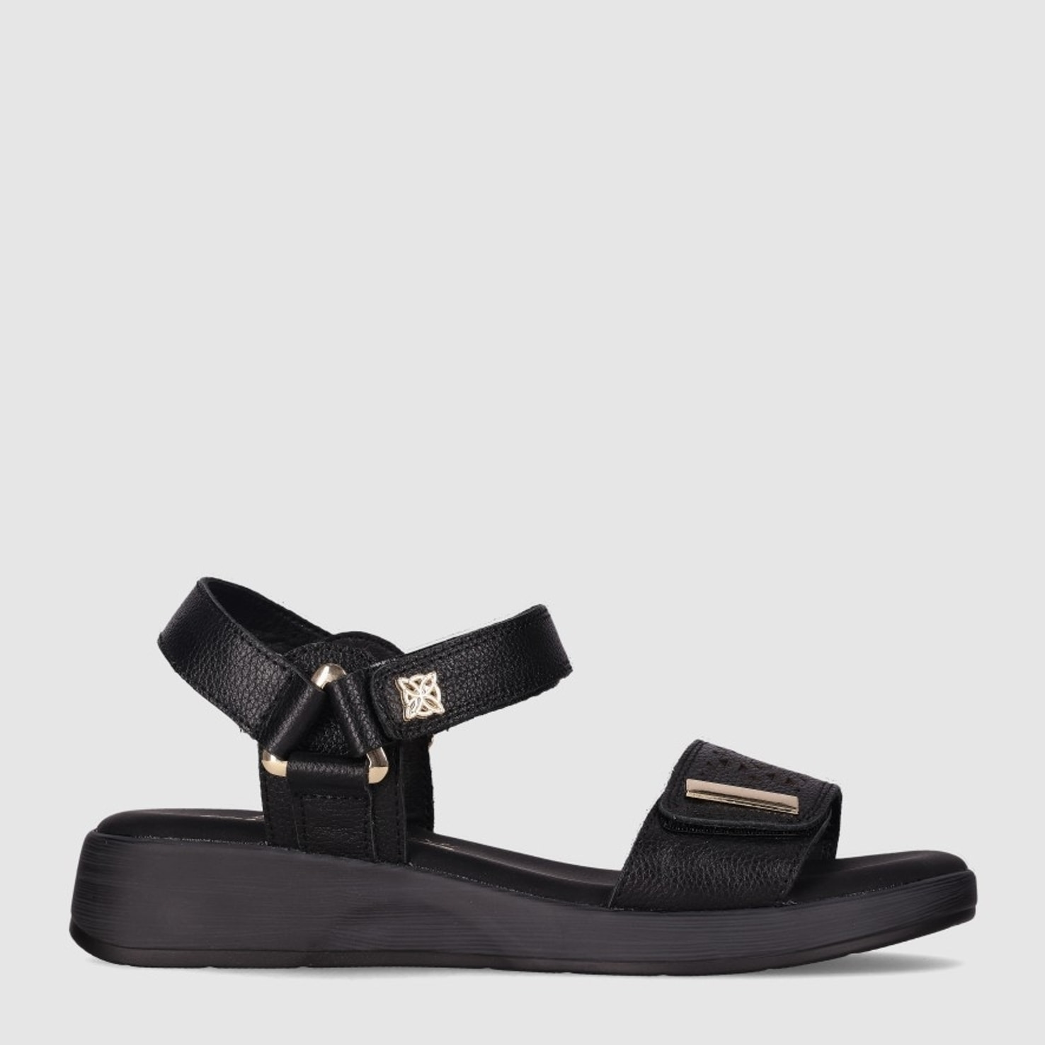 Sandalias de Piel - Negro - Tacón: 3 cm
