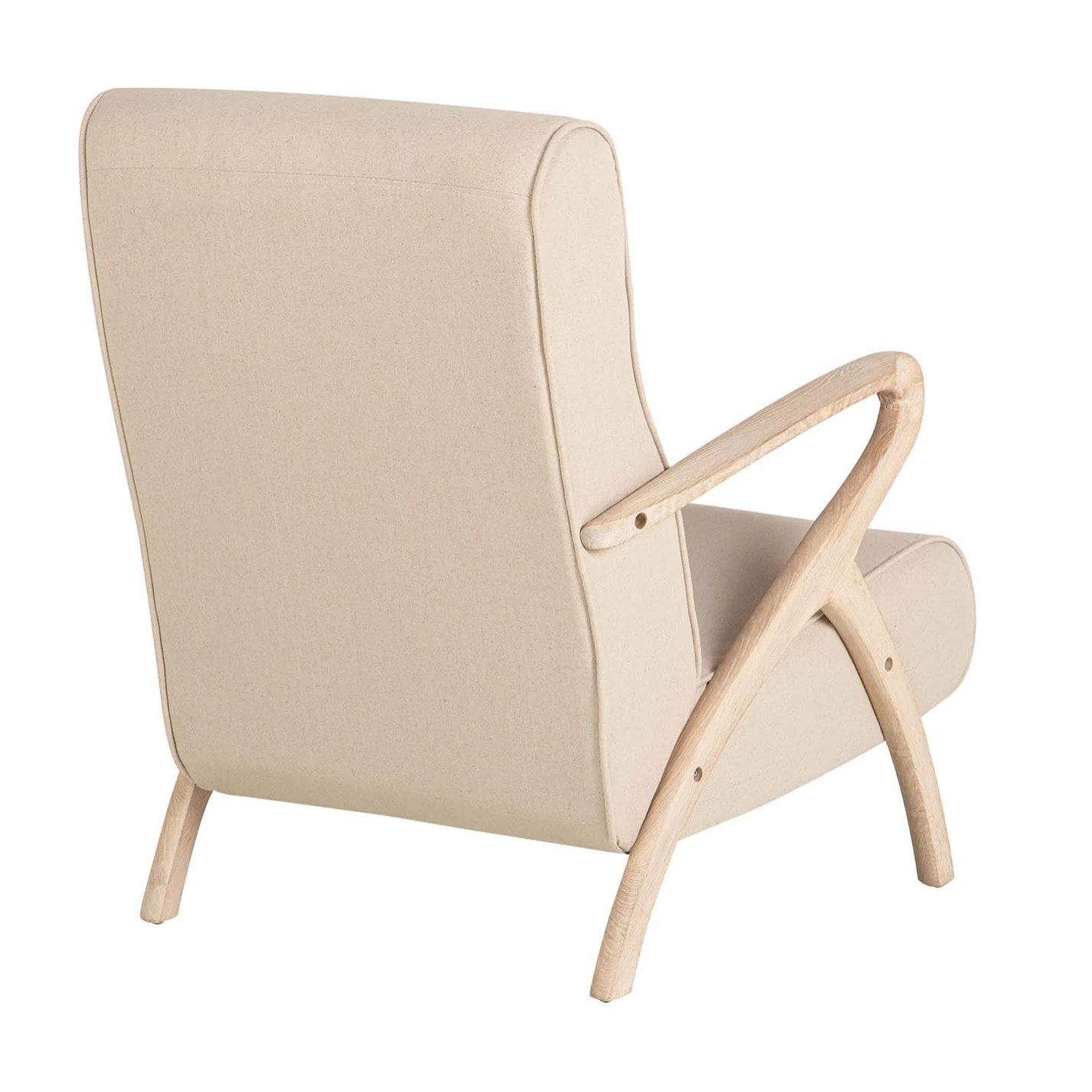 Butaca Madera Vintage Lino Beige 72x80x85cm
