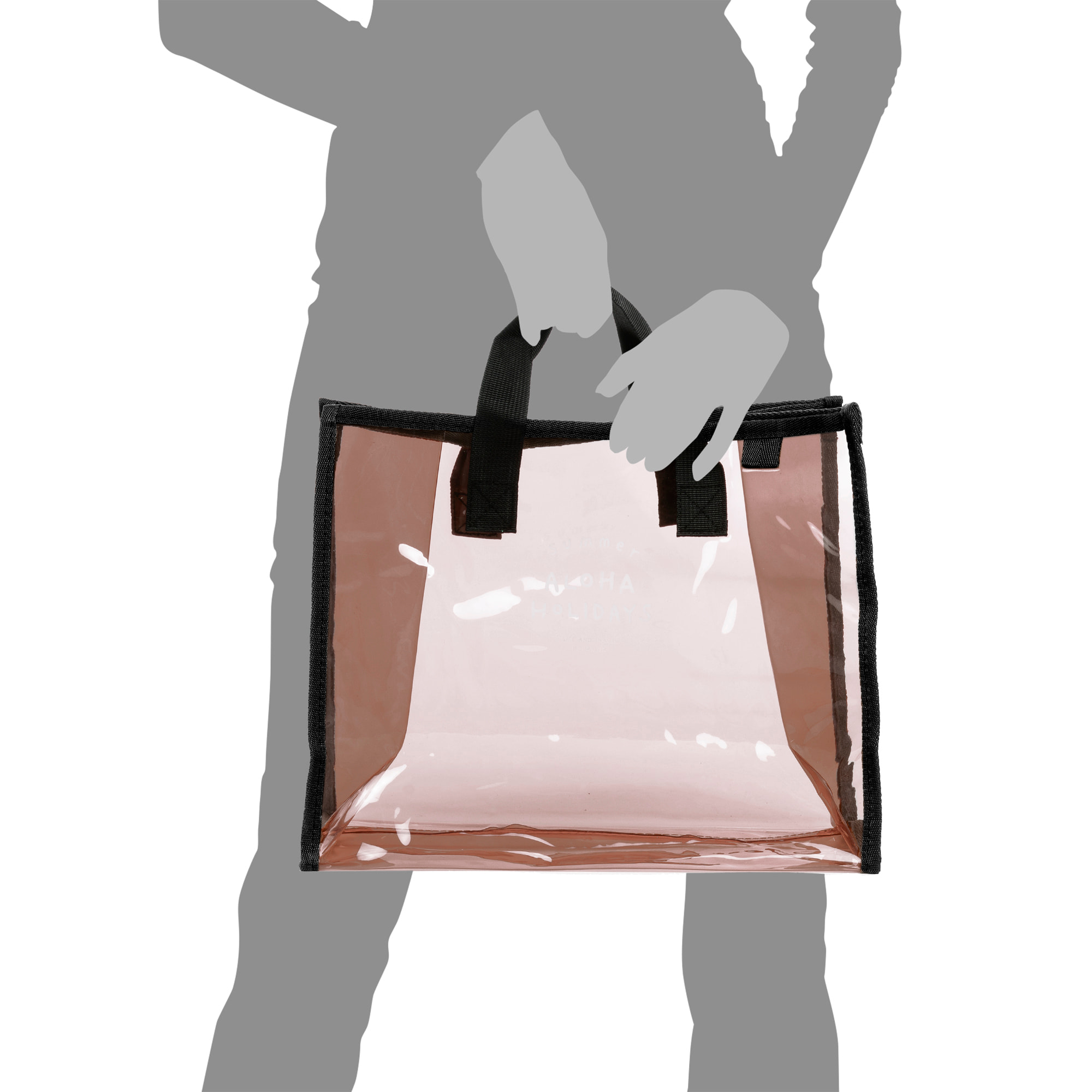 Zeme borsa shopper in PVC trasparente.