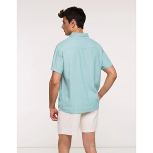 Camisa Manga Corta Turquesa - Kureza