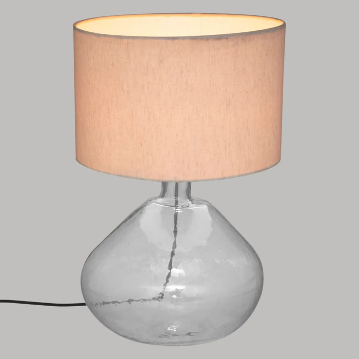 Lampe "Melly" - métal et verre - blanc - H60 cm