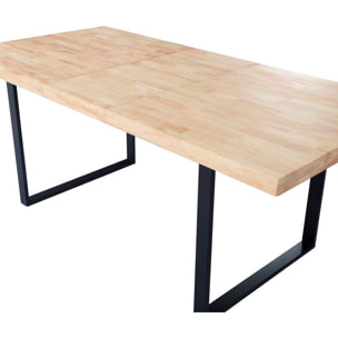 Mesa de comedor extensible Natural Roble salvaje - Negro