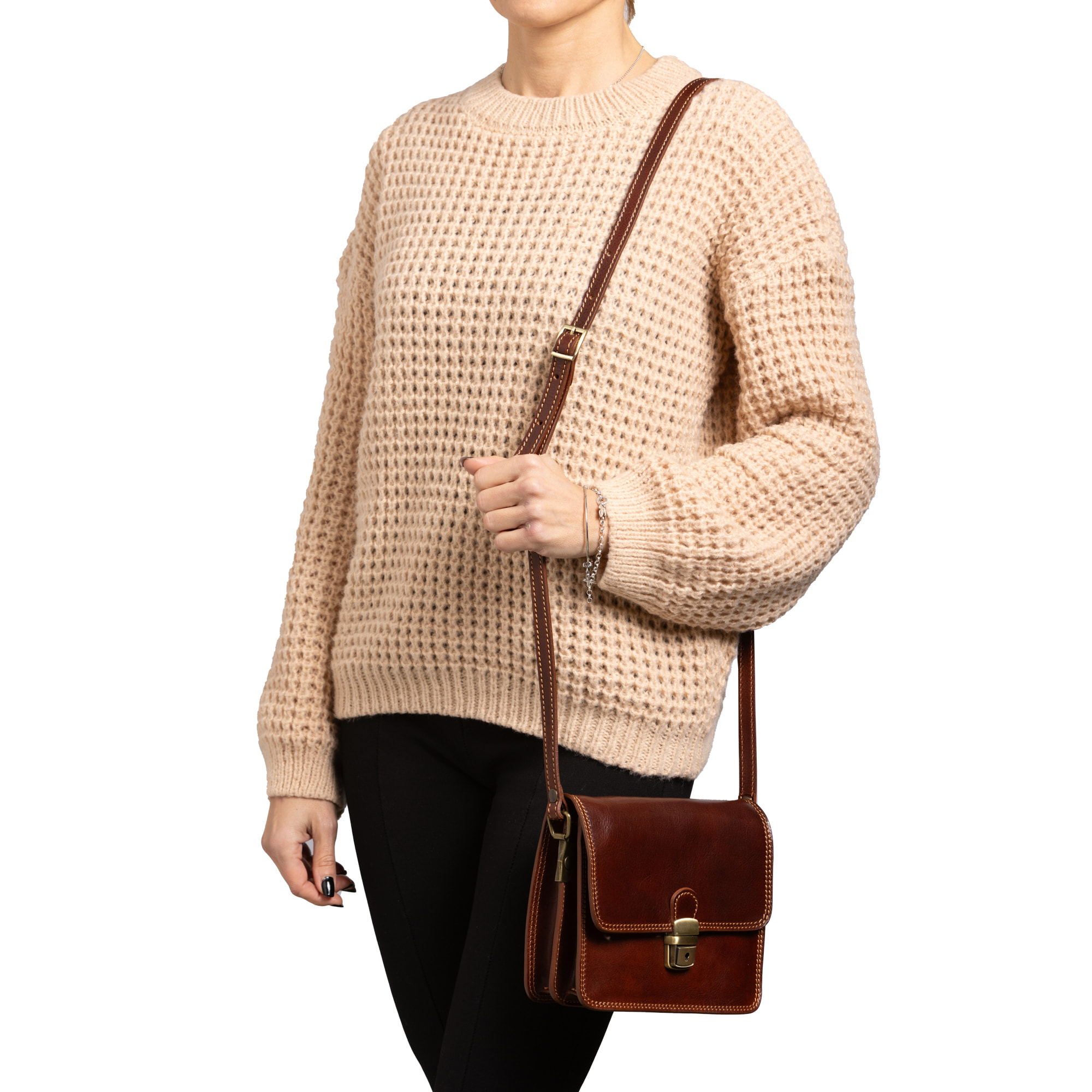 Borsa a tracolla  da donna In Vera pelle Made in Italy 20x16x7 cm