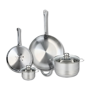 Ensemble de 2 Poêles de cuisson 24 et 32 cm et 2 faitouts 12 et 20 cm Elo Profi Brillant