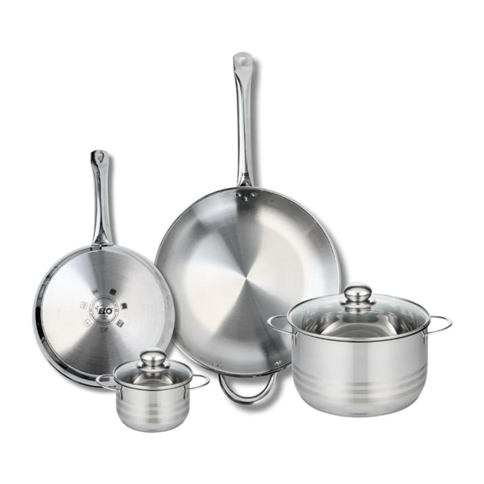Ensemble de 2 Poêles de cuisson 24 et 32 cm et 2 faitouts 12 et 20 cm Elo Profi Brillant