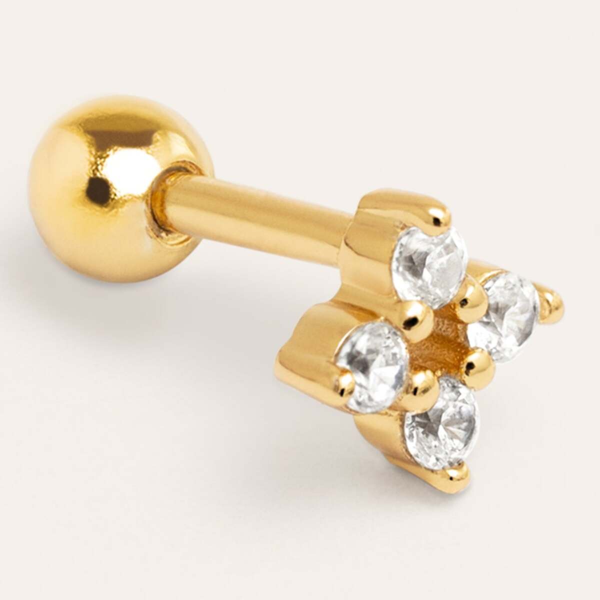 Pendiente Suelto Astrela Plata Baño Oro