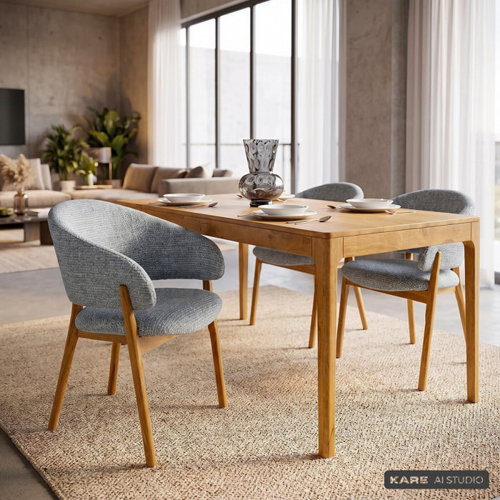 Chaise avec accoudoirs August Melange bleue Kare Design