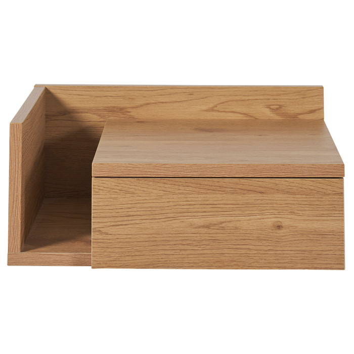 Tables de chevet murales finition bois clair chêne avec tiroir (lot de 2) NASTY