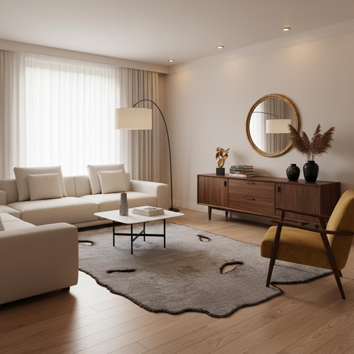 ATINPO Tapis salon kilim, Forme originale, Tissé à la main