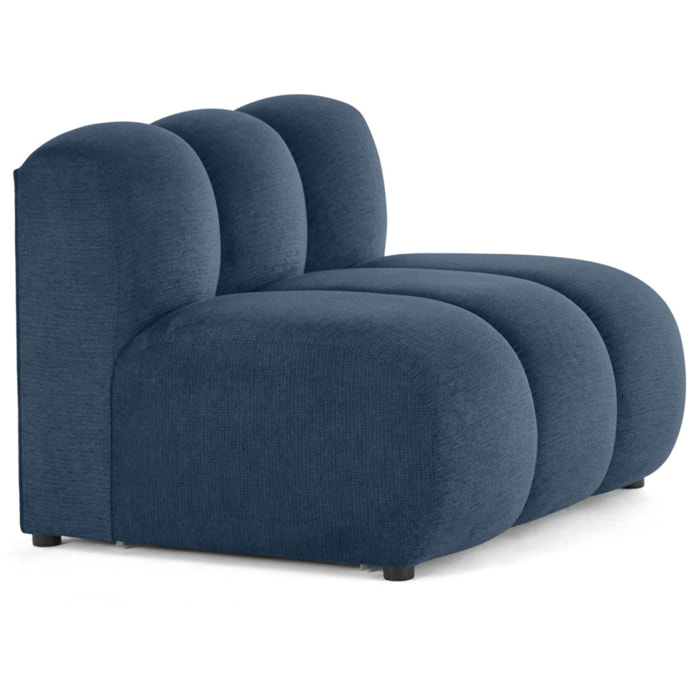 Debbie - module d'assise sans accoudoirs en tissu texturé - Bleu