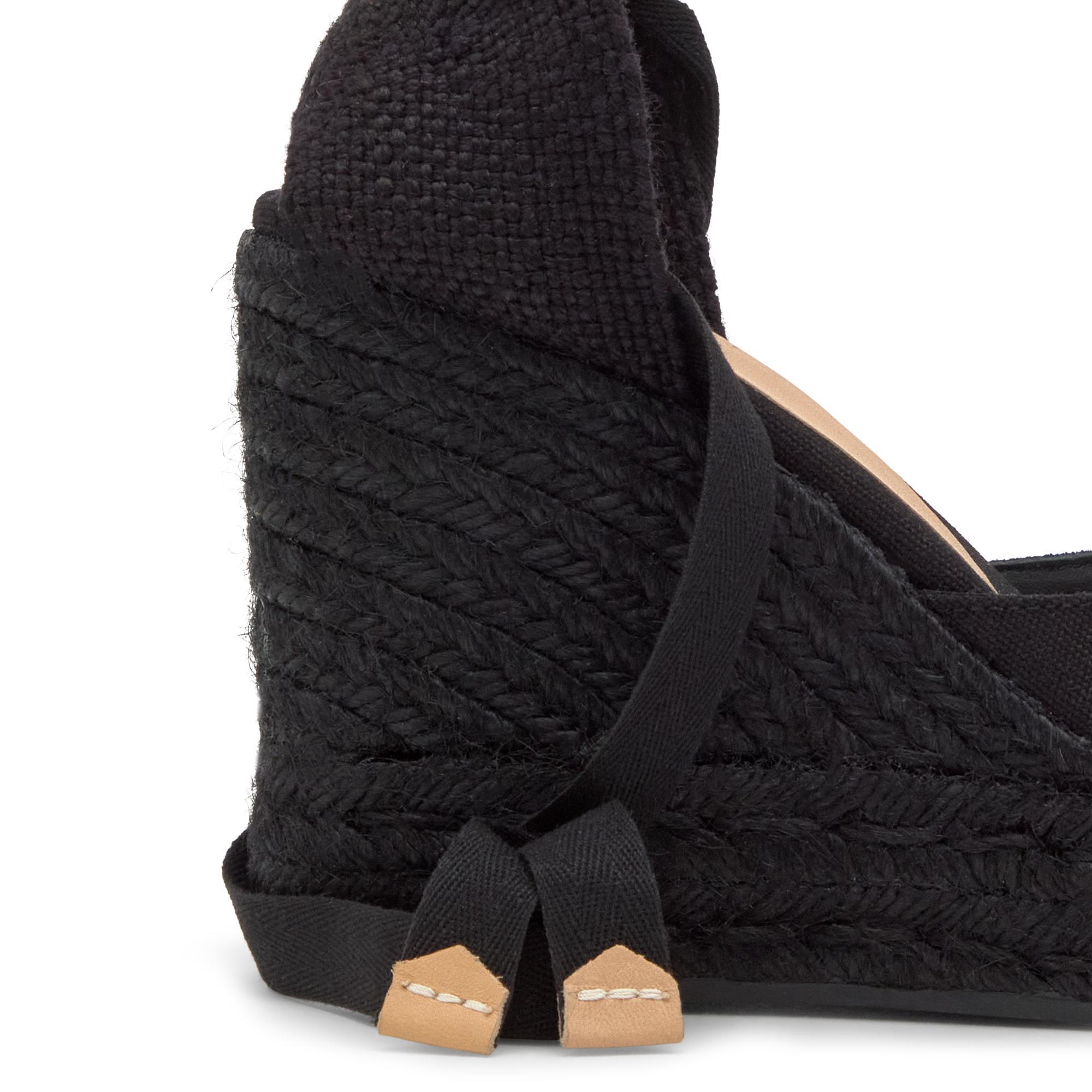 Alpargatas de cuña de mujer tintadas Carina en algodón orgánico con doble plataforma