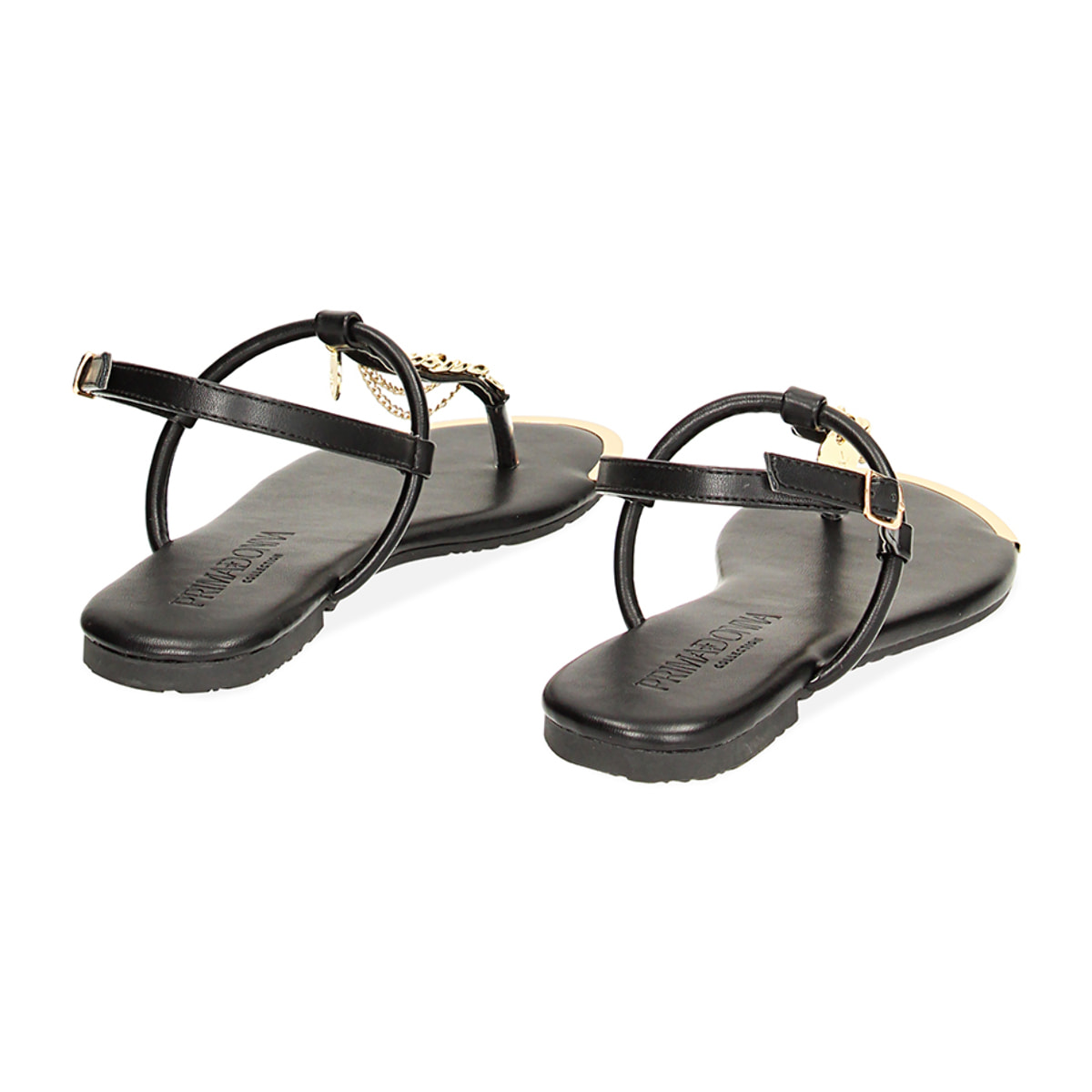 Sandali bassi neri con catena