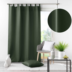 Rideau uni à 8 passants - Kaki