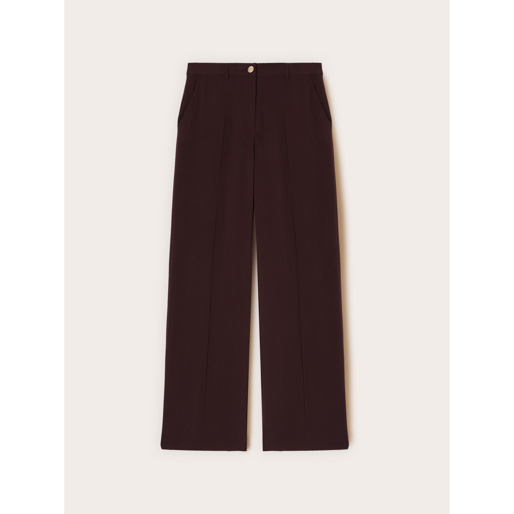 Motivi - Pantaloni palazzo in misto viscosa - Marrone