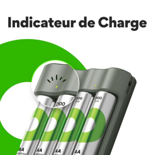 Chargeur de batterie GP B441 + 4 AAA 850mAh