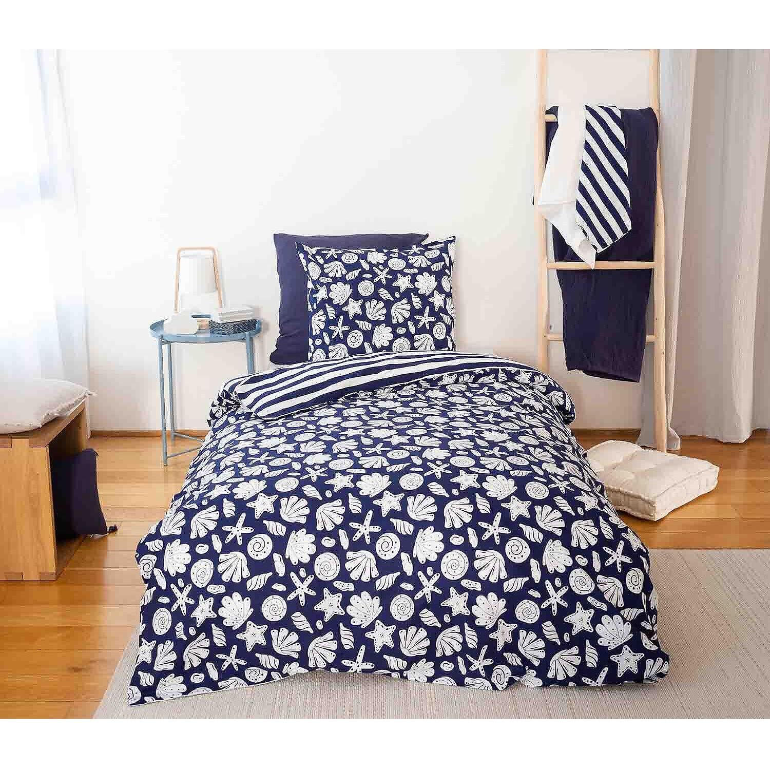 Parure Housse De Couette 3pcs 100% Coton 57 Fils Capri