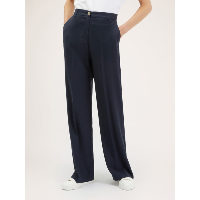 Motivi - Pantalón modelo palazzo vaporosos - Azul