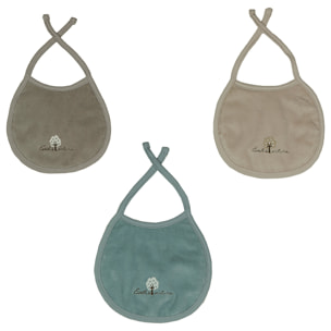 Lot de 3 Bavoirs naissance coton bio