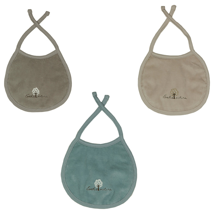 Lot de 3 Bavoirs naissance coton bio