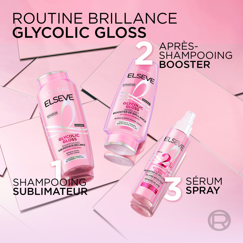 Lot de 12 - L'Oréal Paris Elseve Glycolic Gloss Shampooing Sublimateur de Brillance 250ml