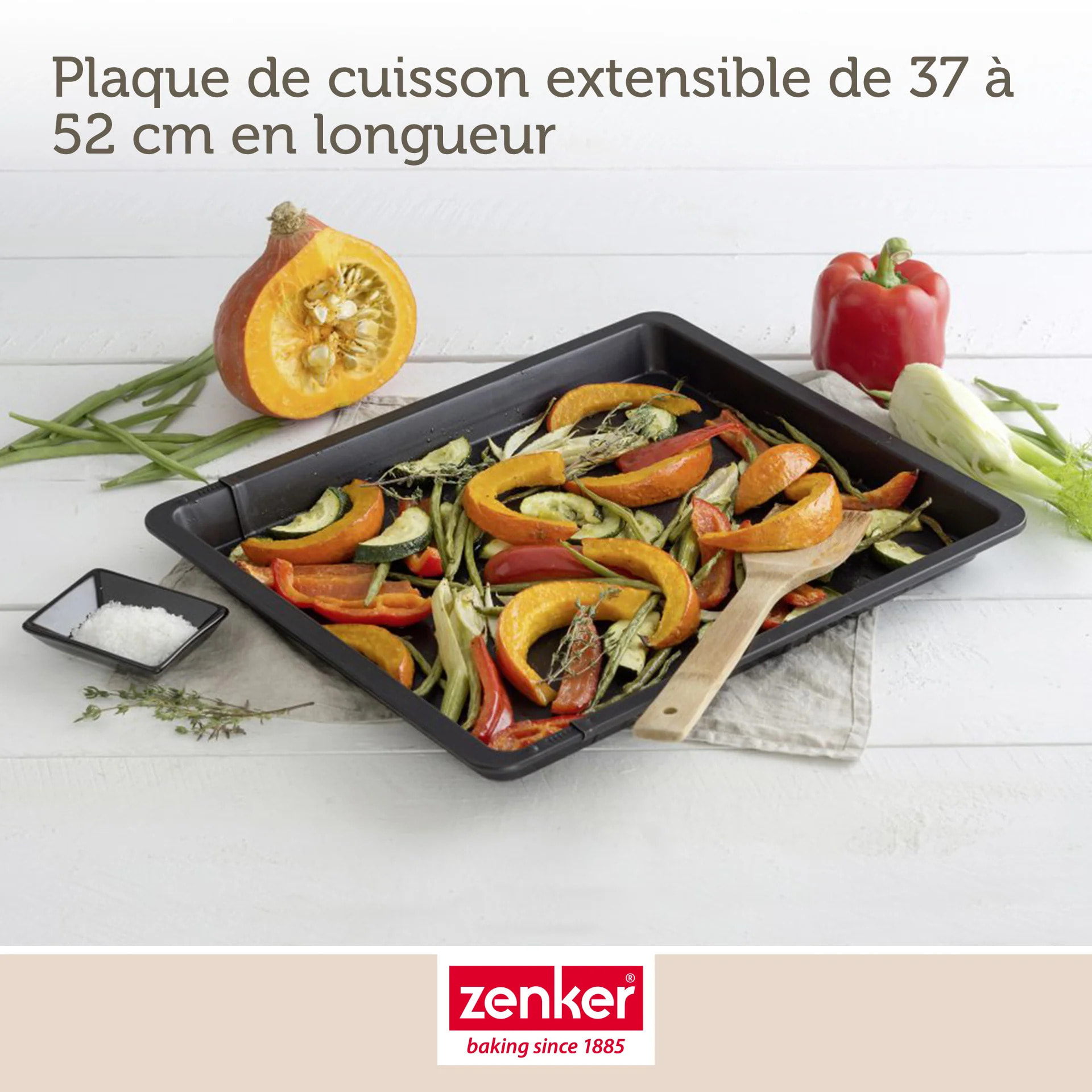 Plaque de cuisson four extensible de 37 à 52 cm Zenker Black Metallic