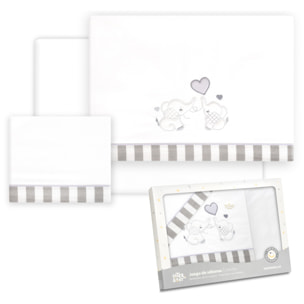 Triptico Coche Parejita Elefante Bco/Gris