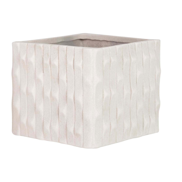 Macetero Ceramica Beige 24x24x20 Cm