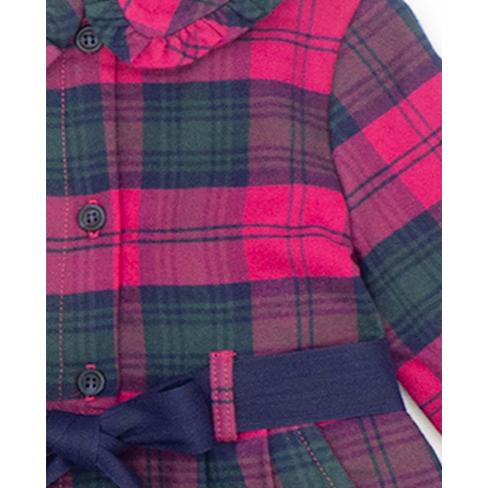 Vestido a cuadros con volante y cinturón