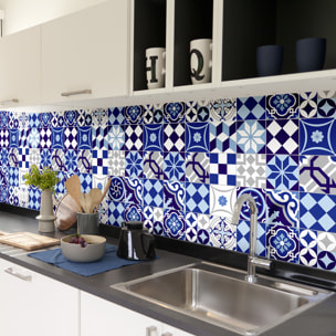 Stickers muraux - Sticker Mural Carrelage adhésif Cuisine Salle de Bain - 60 STICKERS CARRELAGES AZULEJOS FLAVINIA