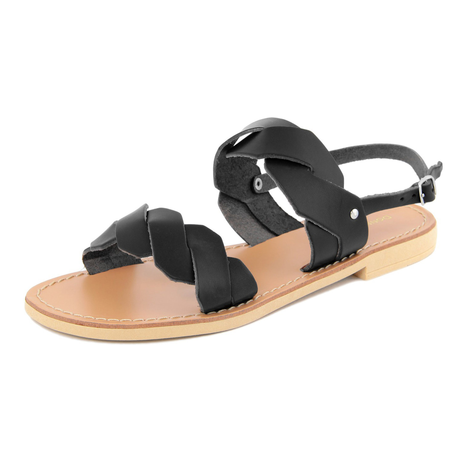 Sandalo flat Donna Toscana  Nero