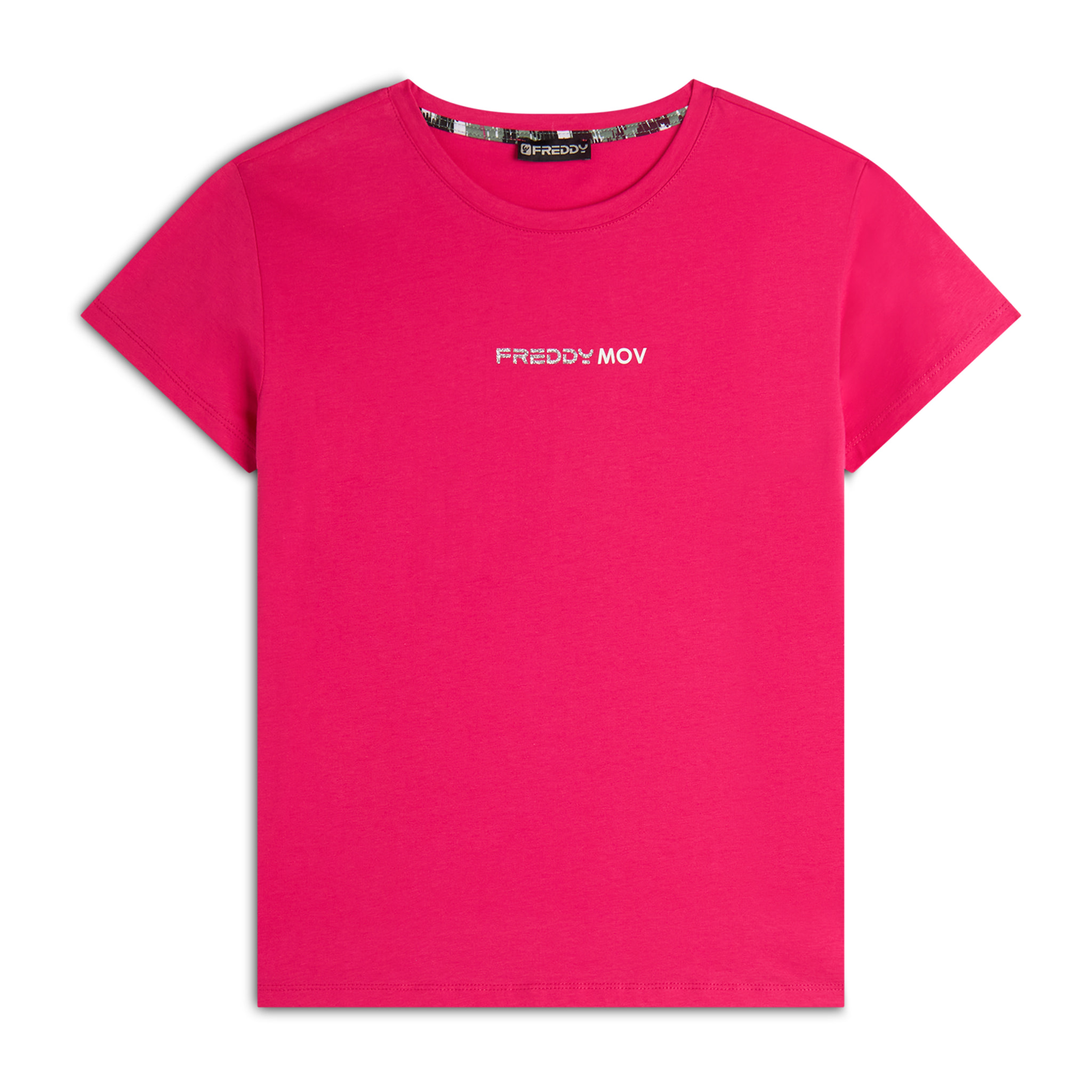 T-shirt donna girocollo in jersey con piccola stampa