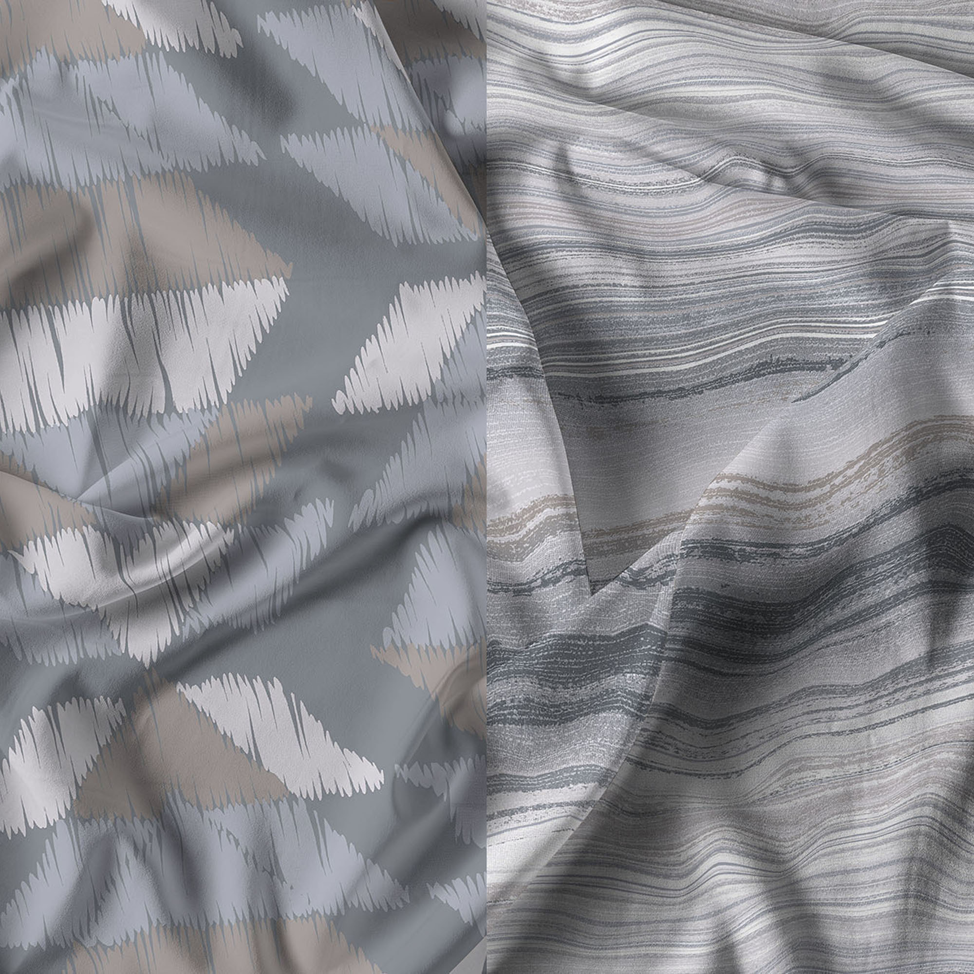 PARURE COPRIPIUMINO ATHENA, 100% Cotone, Made in Italy - BELEK GRIGIO