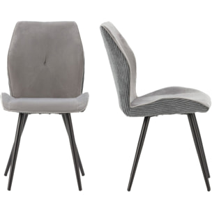 Lot de 2 chaises en velours côtelé - LYKKE